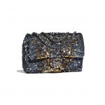Chanel Blue/Gold Sequin Flap Bag