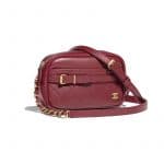 Chanel Burgundy Calfskin Small Camera Case Bag