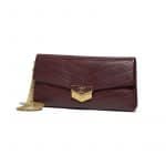 Chanel Burgundy Chevron Calfskin Clutch Bag