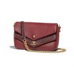 Chanel Burgundy Chevron Calfskin/Elaphe Mini Flap Bag