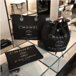 Chanel Dark Gray Canvas Deauville Bags
