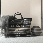 Chanel Dark Gray Canvas Deauville Shopping Bag 5