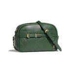 Chanel Dark Green Calfskin Medium Camera Case Bag