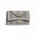 Chanel Gray/Blue/Ecru/Black Tweed Medium Classic Flap Bag