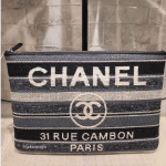Chanel Gray/Dark Gray/Black Canvas Deauville O Case Bag