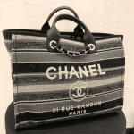 Chanel Gray/Dark Gray/Black Canvas Deauville Shopping Bag 3