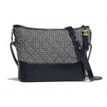 Chanel Gray/Navy Blue Tweed Gabrielle Hobo Bag