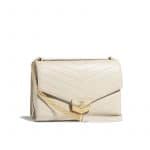 Chanel Light Beige Chevron Calfskin Small Flap Bag