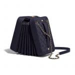 Chanel Navy Blue Wool Accordion Bag