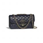 Chanel Navy Blue/Black Lambskin Small Flap Bag