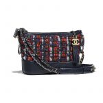 Chanel Navy Blue/Orange/Red/White Tweed Small Gabrielle Hobo Bag