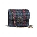 Chanel Navy/Blue/Green/Red Tweed Flap Bag