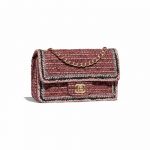 Chanel Pink/Purple Tweed Mini Classic Flap Bag