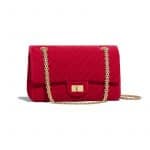 Chanel Red Velvet Chevron 2.55 Reissue Size 225 Bag