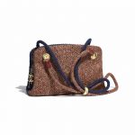 Chanel Red/Black/Ecru/Navy Blue Tweed Small Shopping Bag