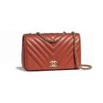 Chanel Rust Chevron Statement Small Flap Bag