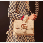 Gucci White Ostrich Flap Bag - Cruise 2019