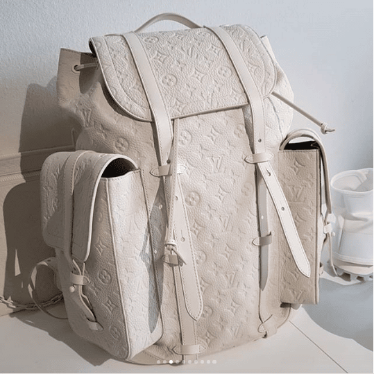 Christopher backpack leather bag Louis Vuitton White in Leather - 18086585