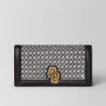 Bottega Veneta Antique Silver Intrecciato Knit Knot Clutch Bag