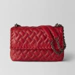 Bottega Veneta China Red Nappa Microstuds Olimpia Bag