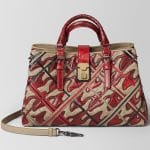 Bottega Veneta China Red Pied De Poule Intrecciato Roma Bag