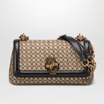 Bottega Veneta Oro Bruciato Anthracite Intrecciato Knit Olimpia Knot Bag