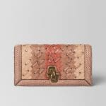 Bottega Veneta Peach Rose Intrecciato Club Stitch Knot Clutch Bag