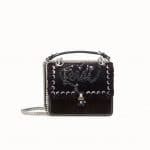 Fendi Black Crystal Embroidered Open Your Heart Kan I Small Bag