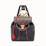 Fendi Black FF Backpack Bag