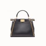 Fendi Black Studded Peekaboo Mini Bag