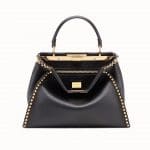 Fendi Black Studded Peekaboo Regular Bag