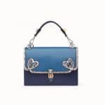 Fendi Blue Leather/Elaphe with Heart Appliqués Kan I Bag