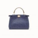 Fendi Blue Ostrich Peekaboo Mini Bag