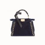 Fendi Blue Velvet Bow Peekaboo Mini Bag