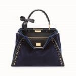 Fendi Blue Velvet Bow Peekaboo Regular Bag