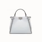 Fendi Gray Studded Peekaboo Mini Bag