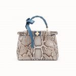 Fendi Gray/Pale Blue Python Peekaboo Mini Bag