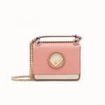 Fendi Pink Leather/Python Kan I Logo Mini Bag