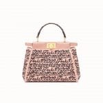 Fendi Pink Open Your Heart Python Peekaboo Mini Bag