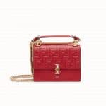 Fendi Red FF Embossed Kan I Small Bag