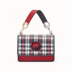 Fendi Red Tartan Kan I Logo Bag