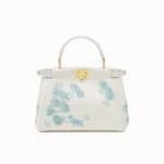 Fendi White Embroidered Python Peekaboo Mini Bag