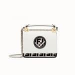 Fendi White FF Kan I Mini Bag