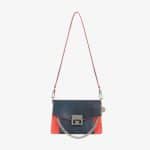 Givenchy Blue/Red Leather/Suede GV3 Small Flap Bag