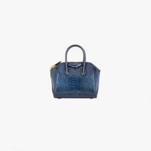Givenchy Dark Blue Iridescent Python Mini Antigona Bag