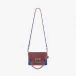 Givenchy Eggplant/Blue Leather/Suede GV3 Mini Flap Bag