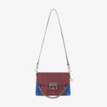 Givenchy Eggplant/Blue Leather/Suede GV3 Small Flap Bag