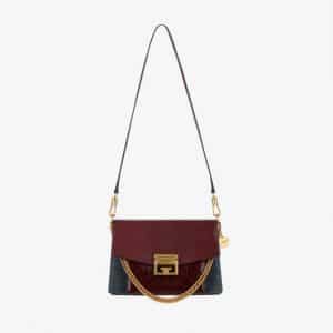 Givenchy Eggplant/Graphite Leather/Suede GV3 Small Flap Bag