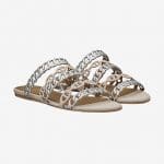 Hermes Argent Nappa Calfskin Nude Sandals