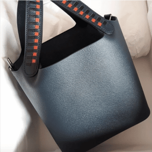 Hermes Bleu Brighton Picotin Lock 22 Bag with Braided Handles